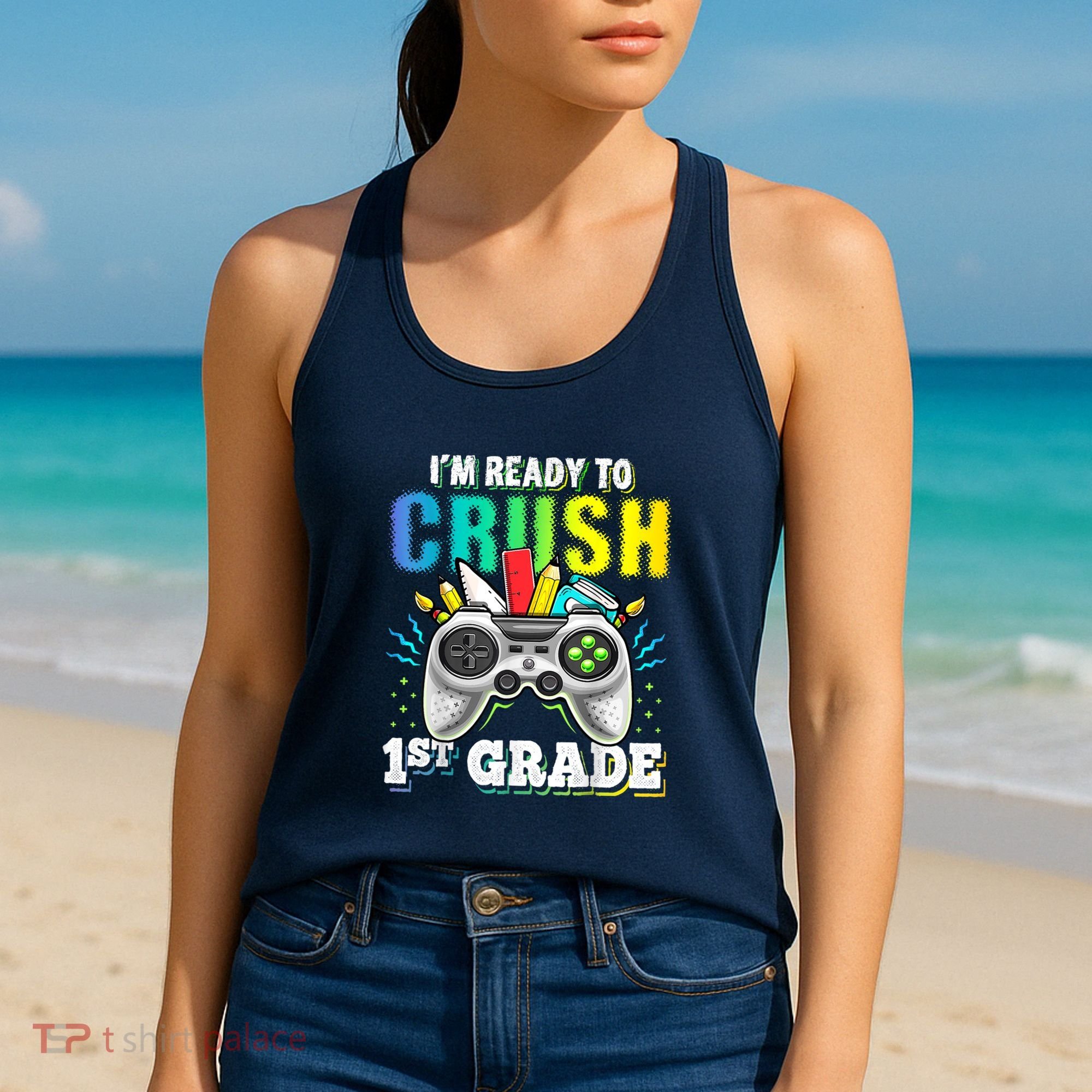 Im Ready To Crush 1st Grade Back To School Video Game Boy Women's Tank Top