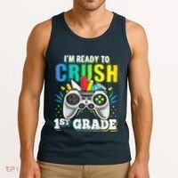 Im Ready To Crush 1st Grade Back To School Video Game Boy Tank Top thumb 3