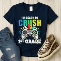 Im Ready To Crush 1st Grade Back To School Video Game Boy Women's T-Shirt thumb 3