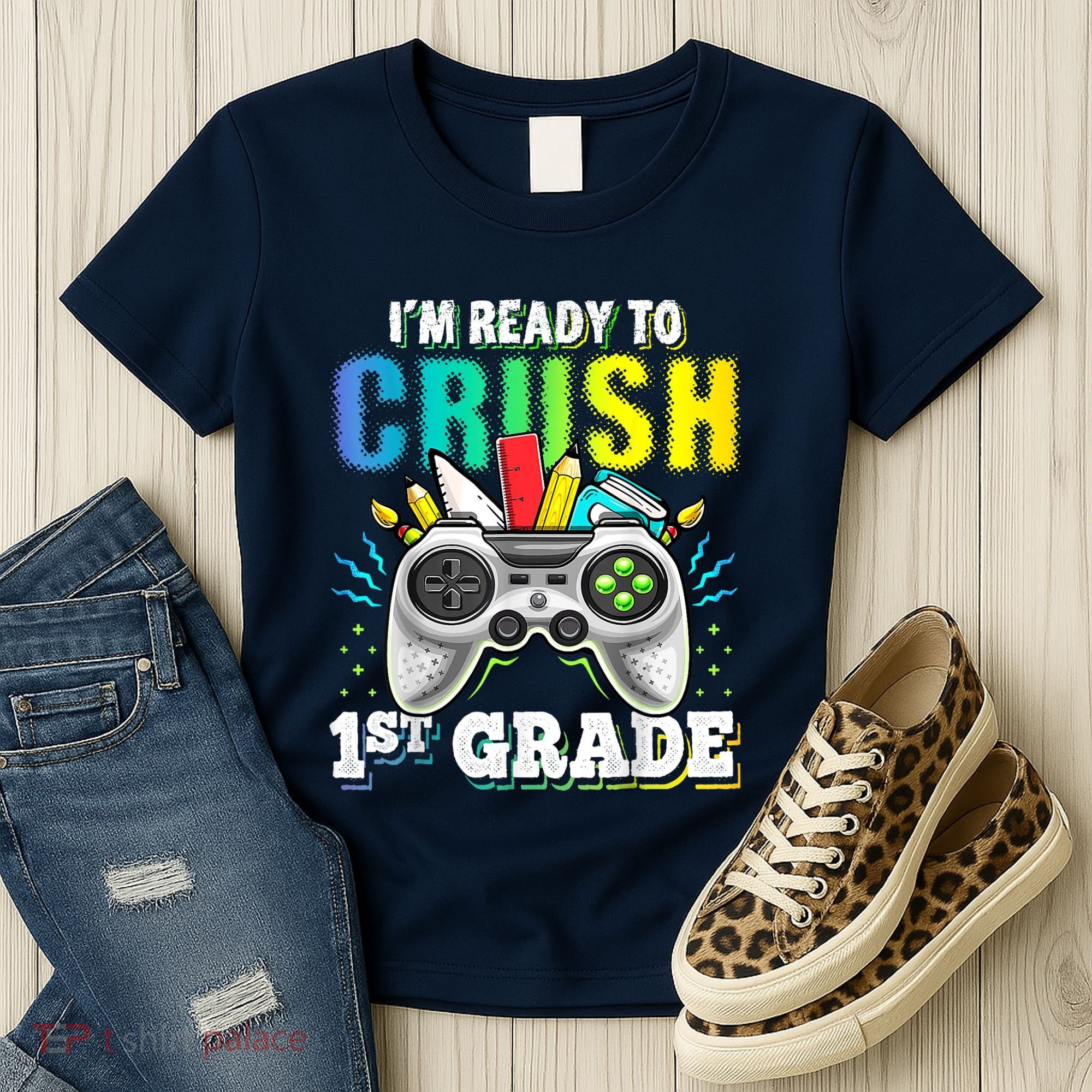 Im Ready To Crush 1st Grade Back To School Video Game Boy Women's T-Shirt