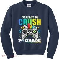 Im Ready To Crush 1st Grade Back To School Video Game Boy Kids Sweatshirt thumb 0