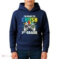 Im Ready To Crush 1st Grade Back To School Video Game Boy Kids Hoodie thumb 4