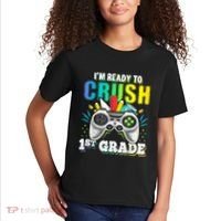Im Ready To Crush 1st Grade Back To School Video Game Boy Kids T-Shirt thumb 2