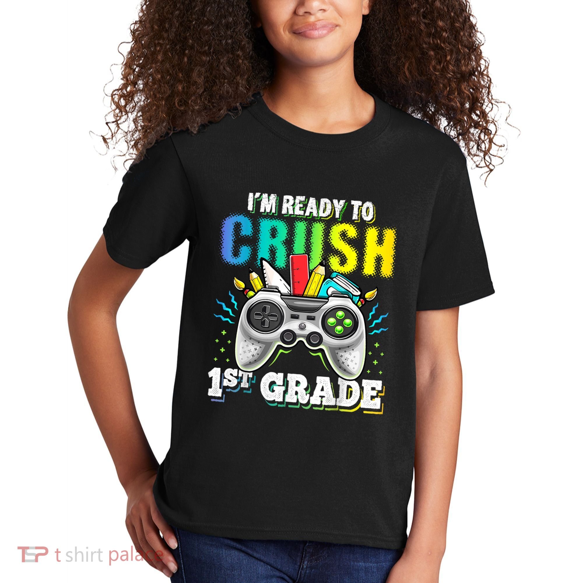 Im Ready To Crush 1st Grade Back To School Video Game Boy Kids T-Shirt