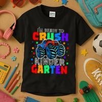 I'm Ready to Crush Kindergarten Monster Truck Kids T-Shirt thumb 3