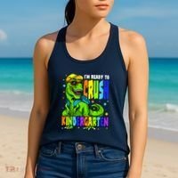 I'm Ready to Crush Kindergarten Dinosaur 1st Day of School Women's Tank Top thumb 2