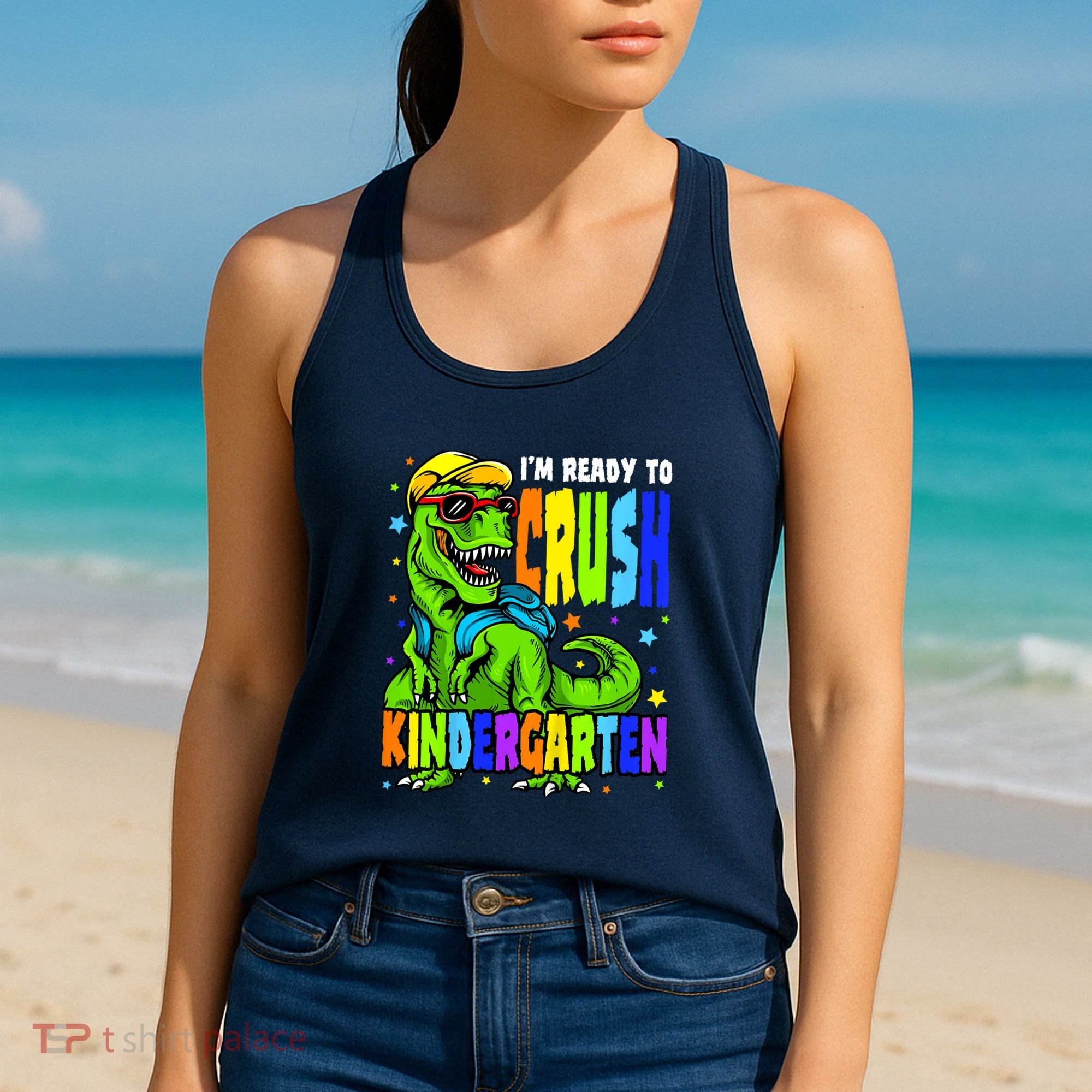 I'm Ready to Crush Kindergarten Dinosaur 1st Day of School Women's Tank Top