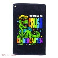 I'm Ready to Crush Kindergarten Dinosaur 1st Day of School Golf Towel thumb 0