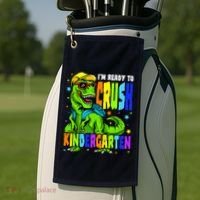 I'm Ready to Crush Kindergarten Dinosaur 1st Day of School Golf Towel thumb 2