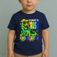 I'm Ready to Crush Kindergarten Dinosaur 1st Day of School Toddler T-Shirt thumb 2