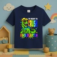 I'm Ready to Crush Kindergarten Dinosaur 1st Day of School Toddler T-Shirt thumb 3