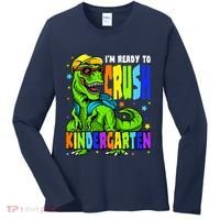 I'm Ready to Crush Kindergarten Dinosaur 1st Day of School Women's Long Sleeve Shirt thumb 0