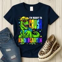 I'm Ready to Crush Kindergarten Dinosaur 1st Day of School Women's T-Shirt thumb 3
