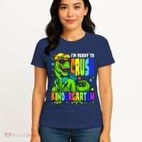 I'm Ready to Crush Kindergarten Dinosaur 1st Day of School Women's T-Shirt thumb 4