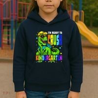 I'm Ready to Crush Kindergarten Dinosaur 1st Day of School Kids Hoodie thumb 3