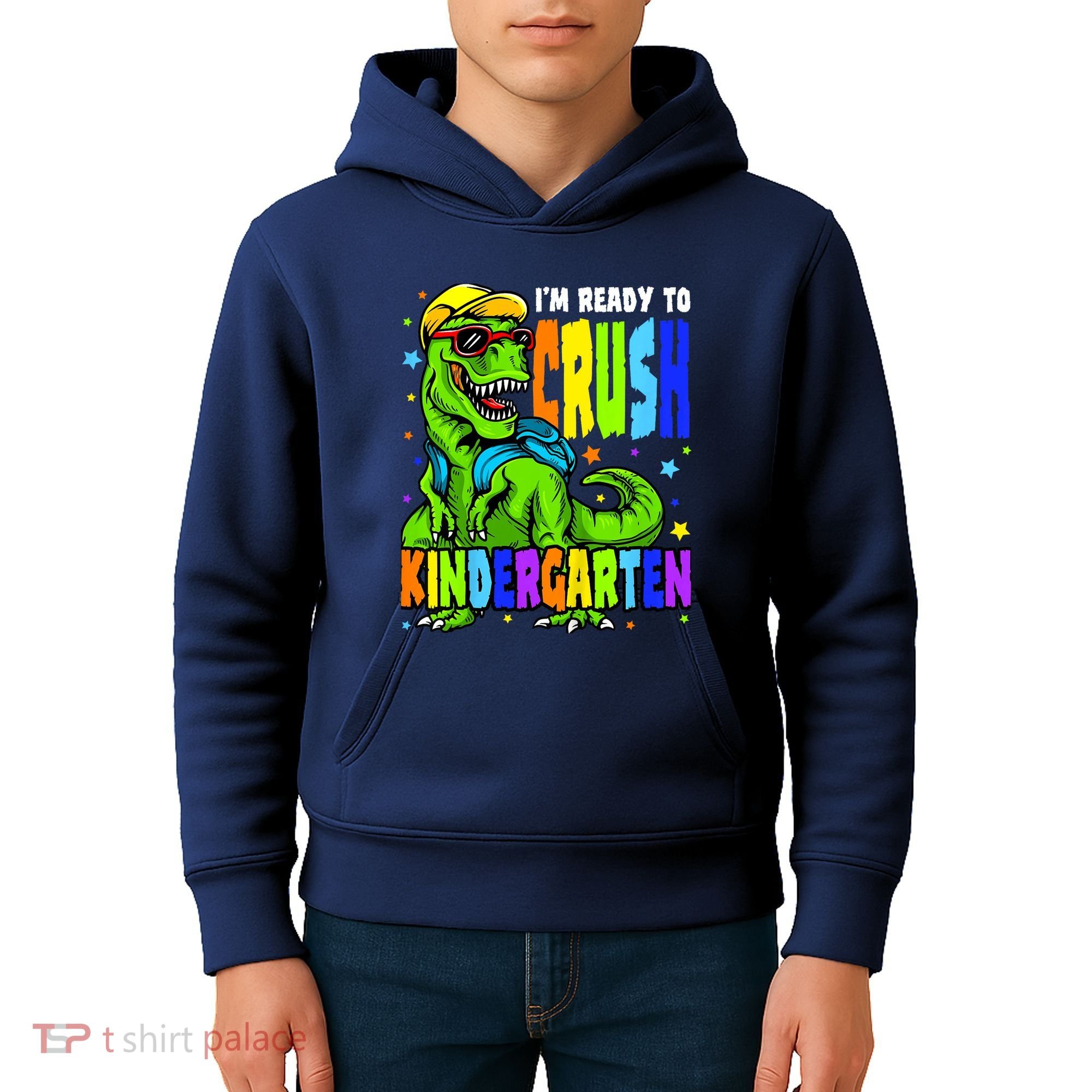 I'm Ready to Crush Kindergarten Dinosaur 1st Day of School Kids Hoodie