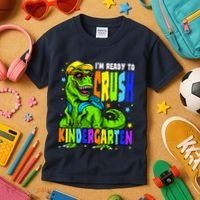 I'm Ready to Crush Kindergarten Dinosaur 1st Day of School Kids T-Shirt thumb 3