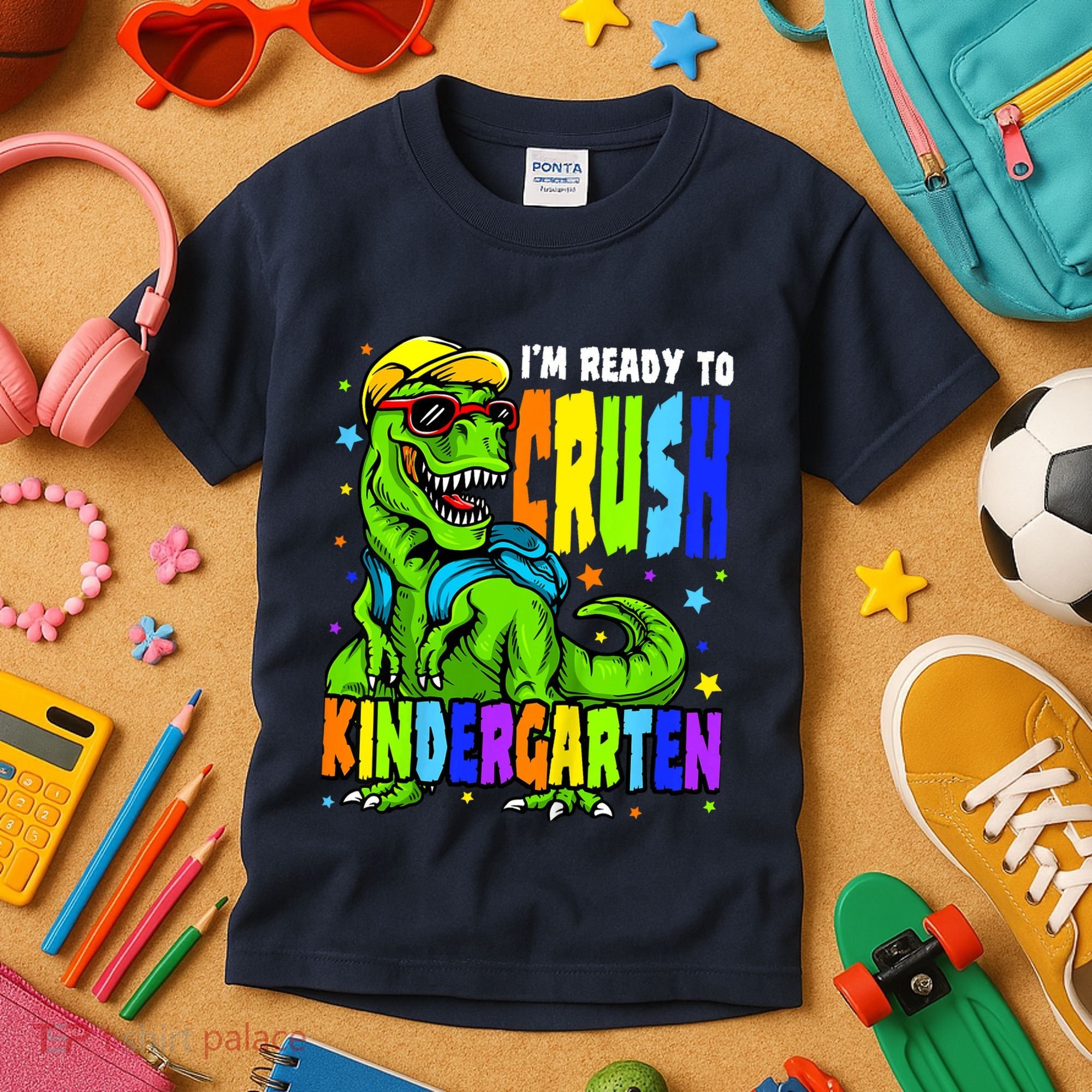 I'm Ready to Crush Kindergarten Dinosaur 1st Day of School Kids T-Shirt