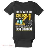 I'm Ready To Crush Kindergarten Construction Vehicle Baby Bodysuit thumb 0