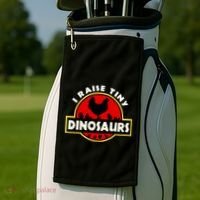I Raise Tiny Dinosaurs Chicken Lover Gift Golf Towel thumb 2
