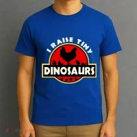 I Raise Tiny Dinosaurs Chicken Lover Gift T-Shirt thumb 3