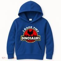 I Raise Tiny Dinosaurs Chicken Lover Gift Kids Hoodie thumb 0