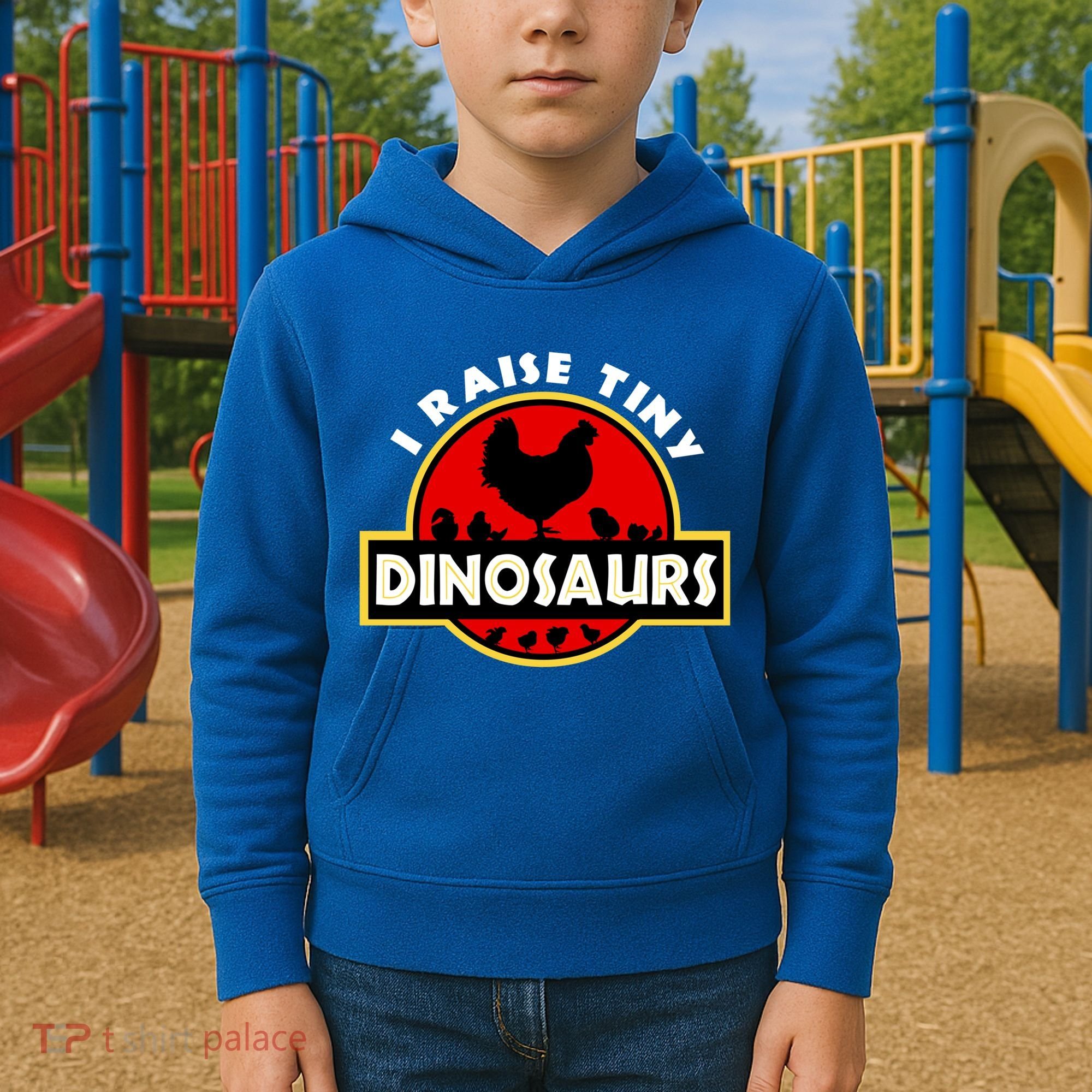 I Raise Tiny Dinosaurs Chicken Lover Gift Kids Hoodie