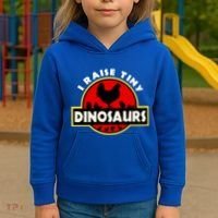 I Raise Tiny Dinosaurs Chicken Lover Gift Kids Hoodie thumb 3