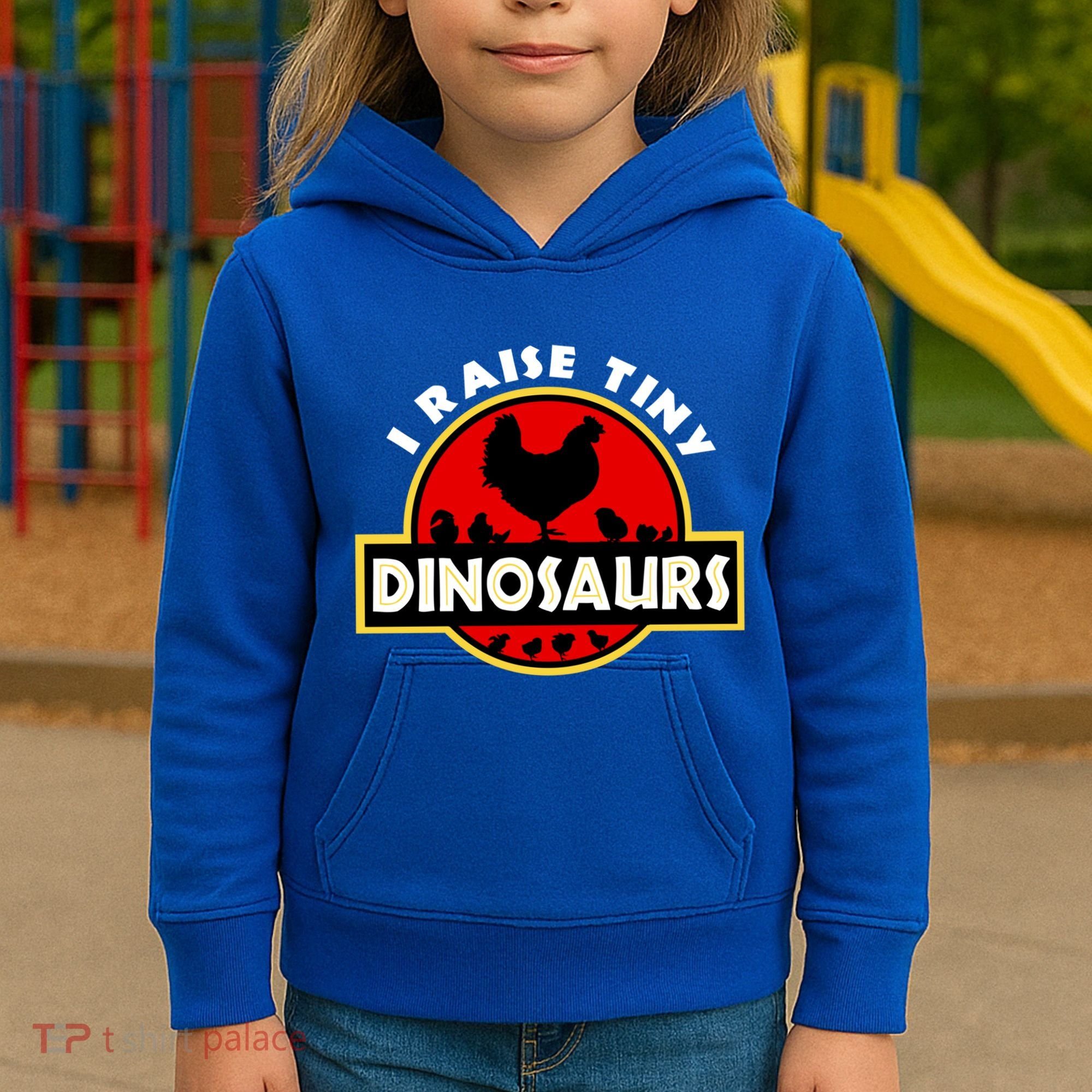I Raise Tiny Dinosaurs Chicken Lover Gift Kids Hoodie