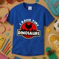 I Raise Tiny Dinosaurs Chicken Lover Gift Kids T-Shirt thumb 3