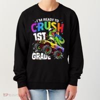 I'm Ready To Crush 1st Grade Dinosaur Back To School Women's Sweatshirt thumb 0