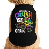 I'm Ready To Crush 1st Grade Dinosaur Back To School Doggie Tank thumb 0