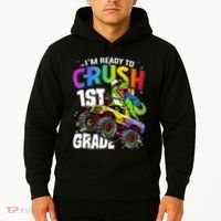 I'm Ready To Crush 1st Grade Dinosaur Back To School Hoodie thumb 2