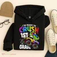 I'm Ready To Crush 1st Grade Dinosaur Back To School Hoodie thumb 4