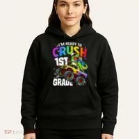 I'm Ready To Crush 1st Grade Dinosaur Back To School Hoodie thumb 5