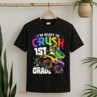 I'm Ready To Crush 1st Grade Dinosaur Back To School T-Shirt thumb 2