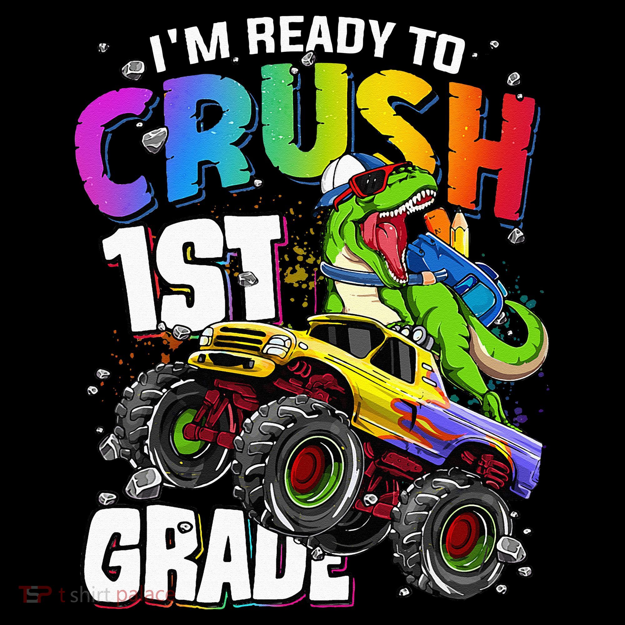 I'm Ready To Crush 1st Grade Dinosaur Back To School Women's Hoodie