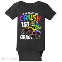 I'm Ready To Crush 1st Grade Dinosaur Back To School Baby Bodysuit thumb 0