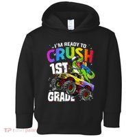 I'm Ready To Crush 1st Grade Dinosaur Back To School Toddler Hoodie thumb 0
