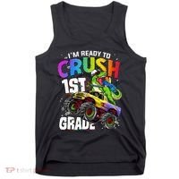 I'm Ready To Crush 1st Grade Dinosaur Back To School Tank Top thumb 0