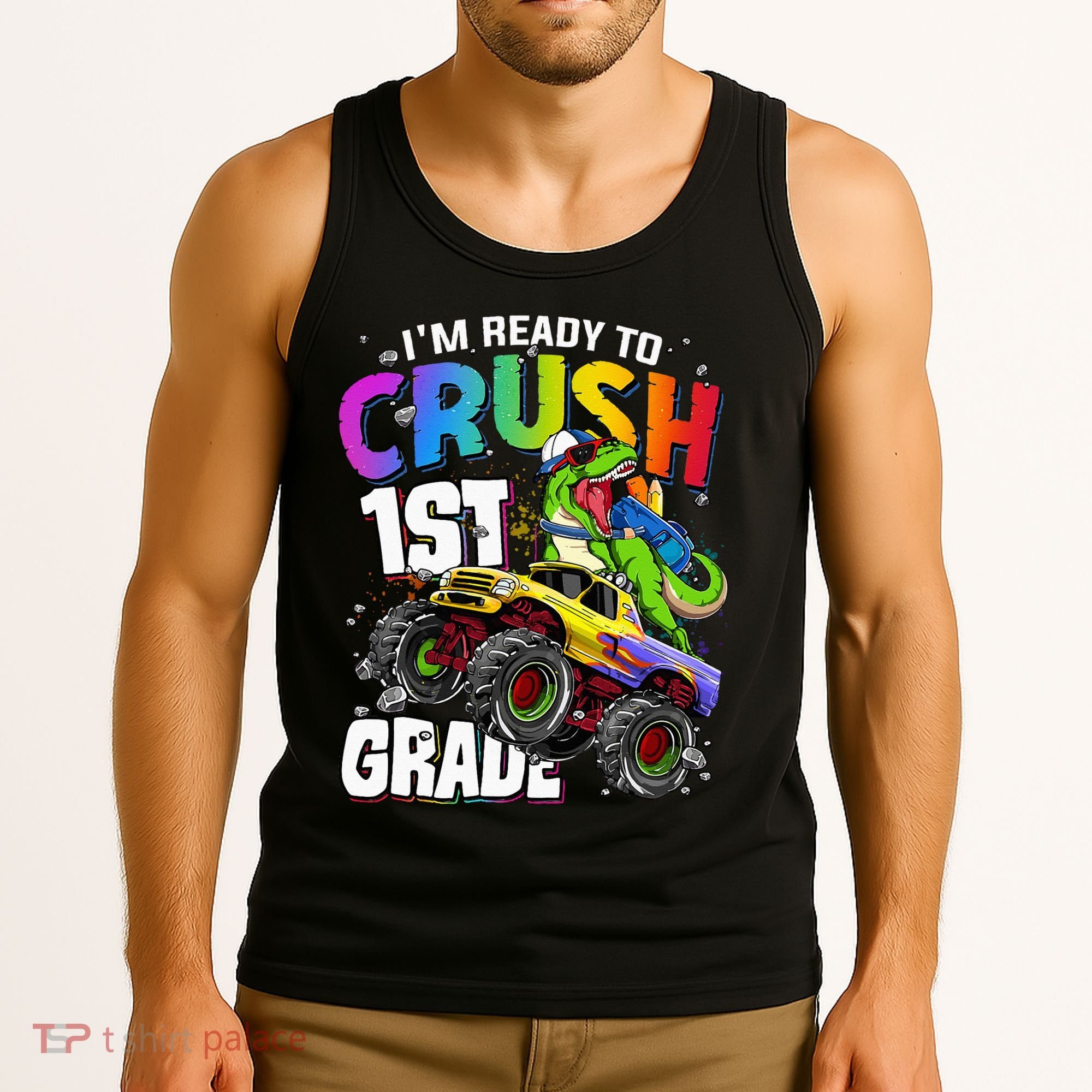I'm Ready To Crush 1st Grade Dinosaur Back To School Tank Top