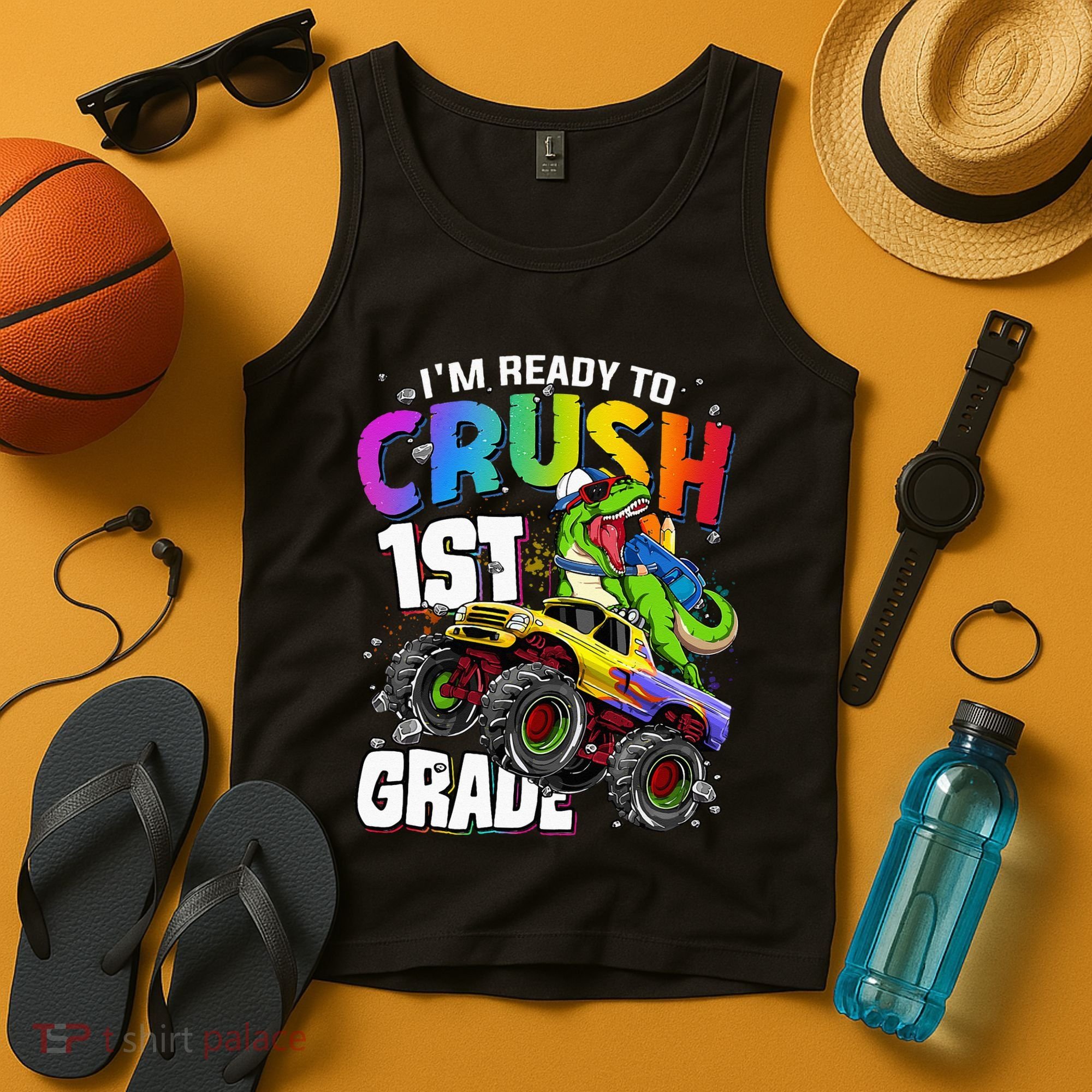 I'm Ready To Crush 1st Grade Dinosaur Back To School Tank Top