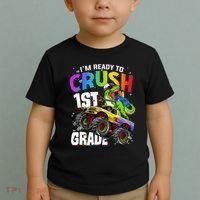 I'm Ready To Crush 1st Grade Dinosaur Back To School Toddler T-Shirt thumb 2