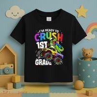 I'm Ready To Crush 1st Grade Dinosaur Back To School Toddler T-Shirt thumb 3