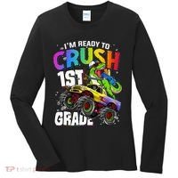 I'm Ready To Crush 1st Grade Dinosaur Back To School Women's Long Sleeve Shirt thumb 0