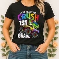 I'm Ready To Crush 1st Grade Dinosaur Back To School Women's T-Shirt thumb 2