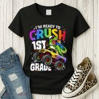 I'm Ready To Crush 1st Grade Dinosaur Back To School Women's T-Shirt thumb 3