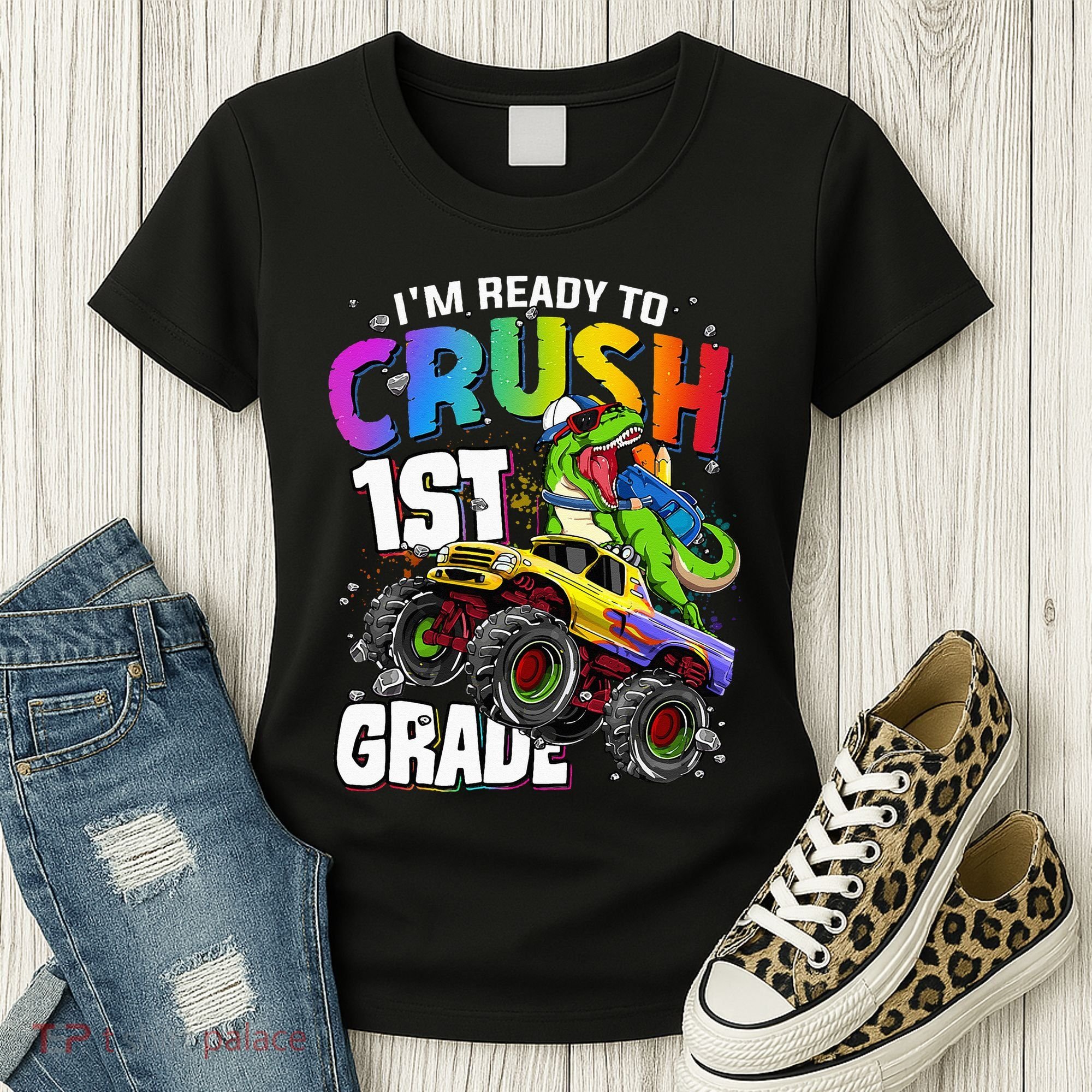 I'm Ready To Crush 1st Grade Dinosaur Back To School Women's T-Shirt