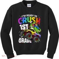 I'm Ready To Crush 1st Grade Dinosaur Back To School Kids Sweatshirt thumb 0