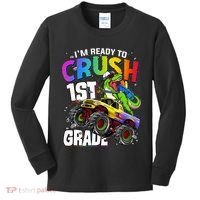 I'm Ready To Crush 1st Grade Dinosaur Back To School Kids Long Sleeve Shirt thumb 0